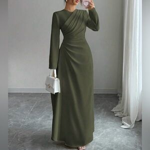 Elegant Olive Green Maxi Dress